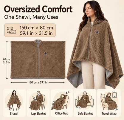 VeloraWarm™ CozyHeat Cape – Ultimate Winter Comfort