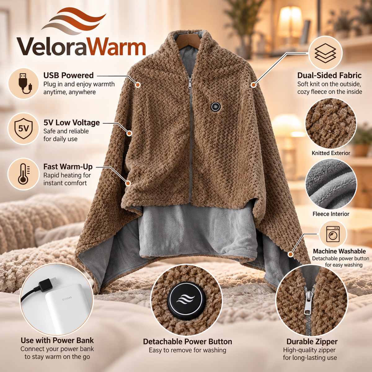 VeloraWarm™ CozyHeat Cape – Ultimate Winter Comfort