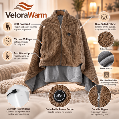 VeloraWarm™ CozyHeat Cape – Ultimate Winter Comfort