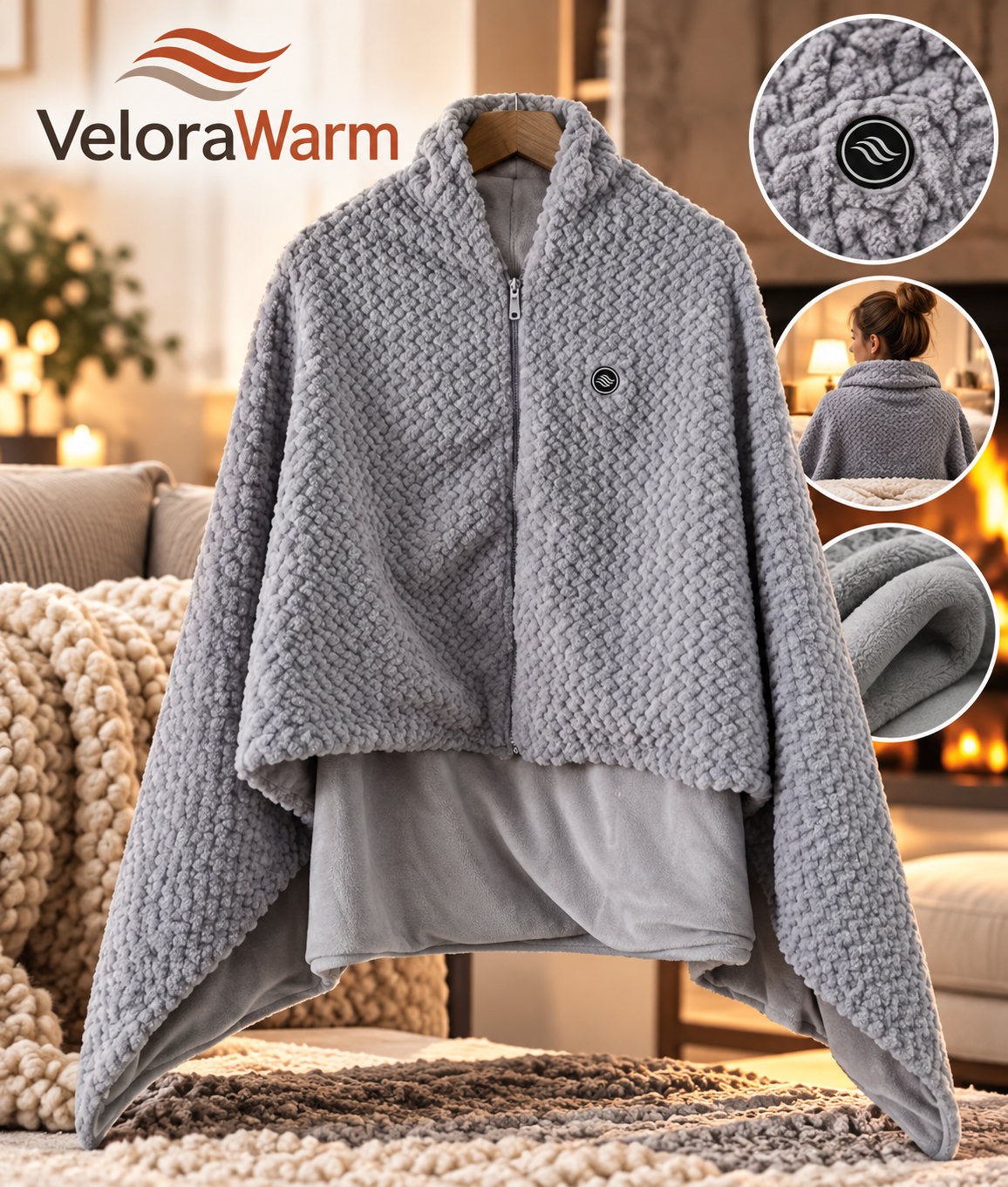 VeloraWarm™ CozyHeat Cape – Ultimate Winter Comfort