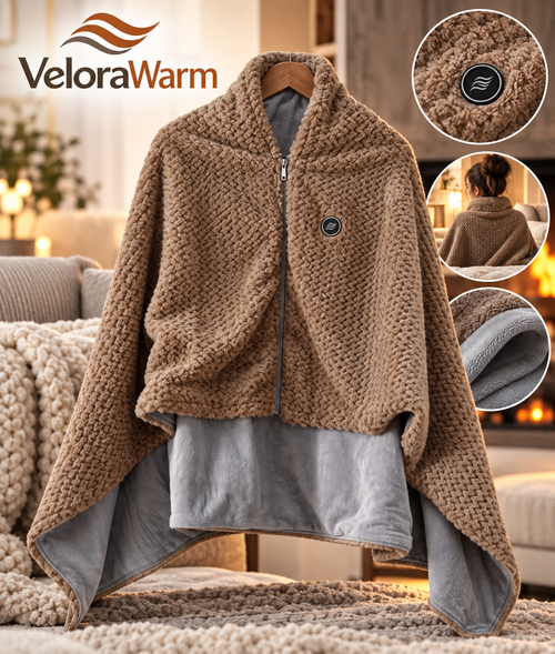 VeloraWarm™ CozyHeat Cape – Ultimate Winter Comfort
